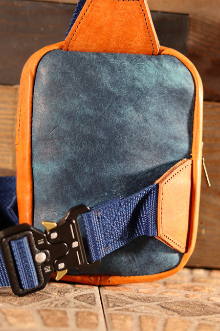 NO .78 | CROSSBODY BAG "BLUE & BROWN"